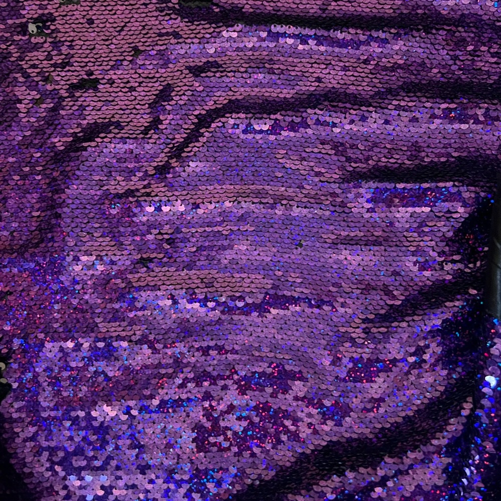 5 continuous yards reversible/flip sequin purple to black